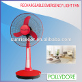 16" oscillating rechargeable fan with light